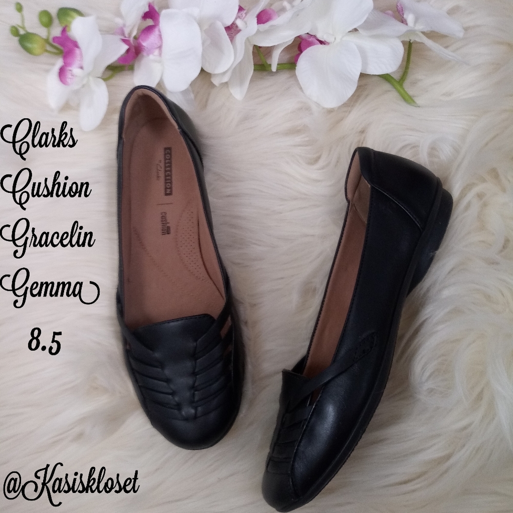Clarks Gracelin Gemma Leather Flats Cushion 8.5 - Picture 1 of 16